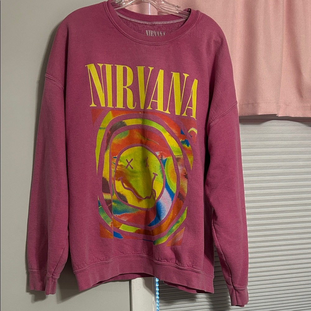 NIRVANA Vibrant Pink Graphic Women's Sweater